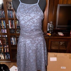 Emerald Sundae Lace Mini Dress in Blue